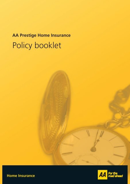 AA Prestige Home Insurance Policy Booklet