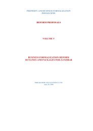 Reform Proposals for Business Formalisnation Zanzibar8 - Tanzania