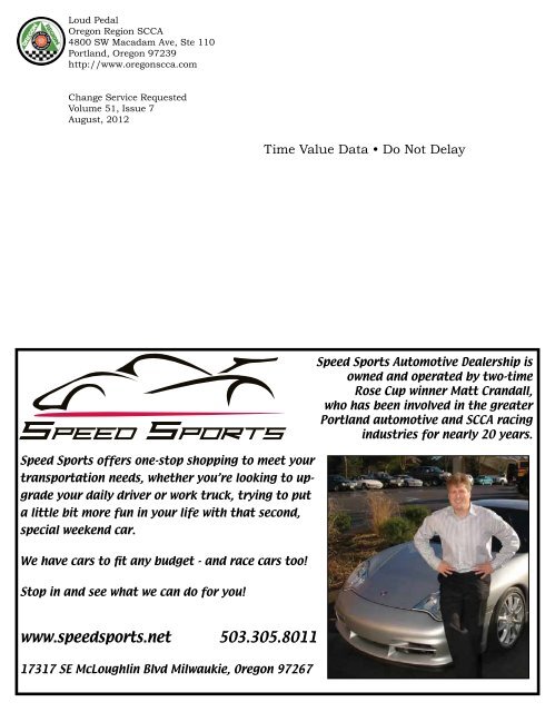 Membership Magazine of Oregon Region Sports Car Club of ...