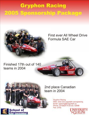 Gryphon Racing 2005 Sponsorship Package - School of ...