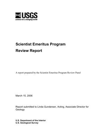 Scientist Emeritus Program Review Report - USGS