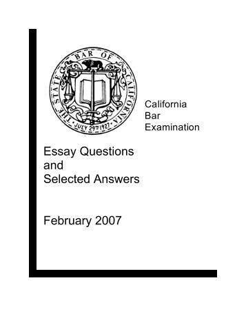 texas bar exam model essays february 2006 texas bar exam model essays february 2006