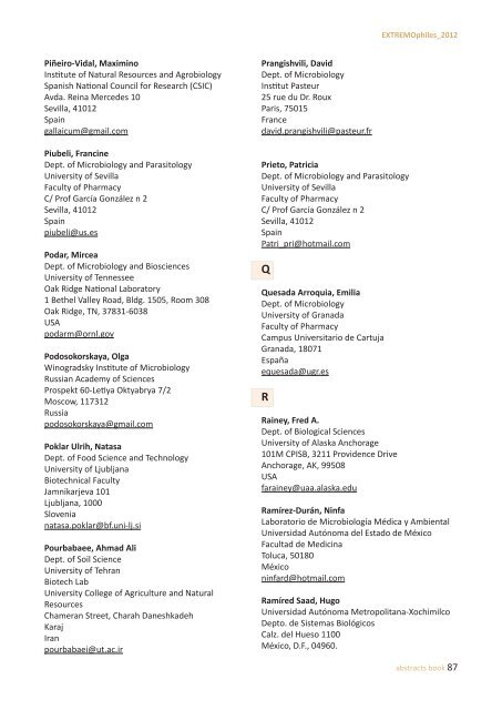 abstracts book 1 EXTREMOphiles_2012 - Universidad de Sevilla