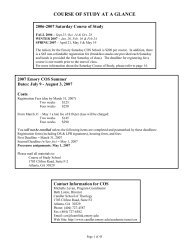 course of study at a glance - Candler School of Theology - Emory ...