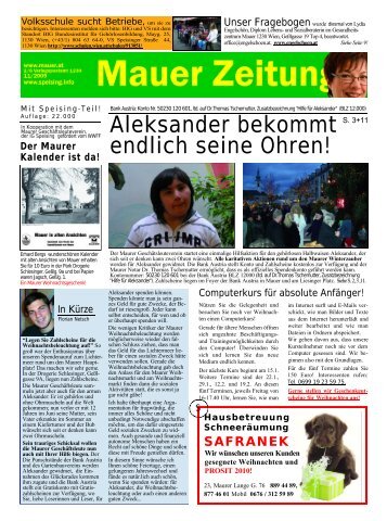 November-Ausgabe der Mauer Zeitung - Liesing online