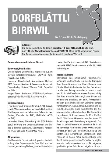 DORFBLÄTTLI BIRRWIL