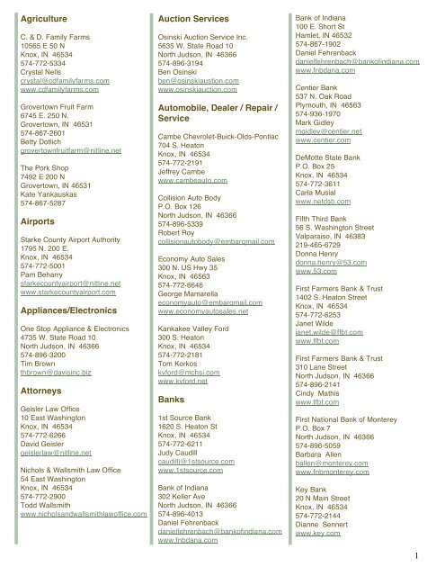 Download Starke Chamber Members Category Starke County Chamber