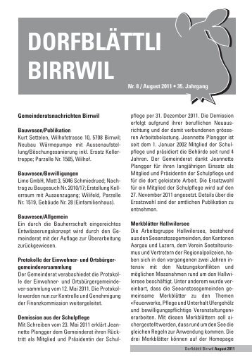 DORFBLÄTTLI BIRRWIL