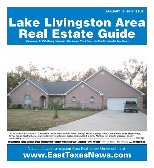 Lake Livingston Area Real Estate Guide East Texas News