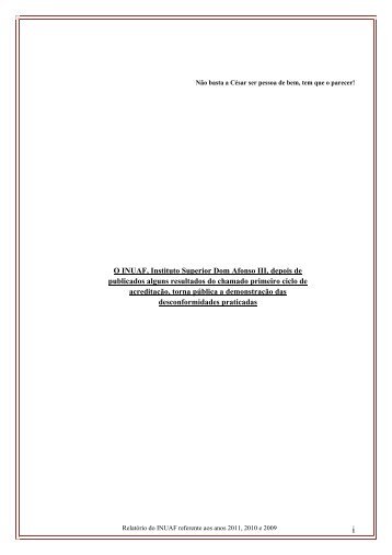 Relatório Síntese 2009-2011 - INUAF