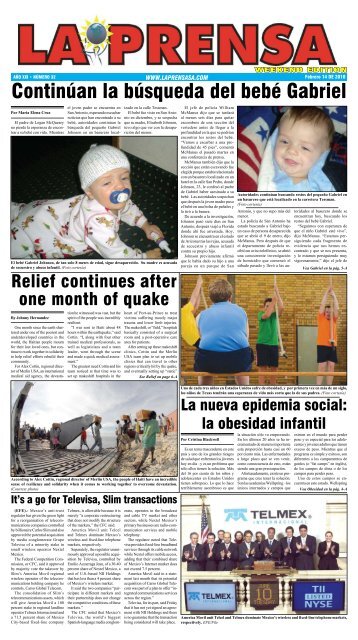 Continuan La Busqueda Del Bebe Gabriel La Prensa