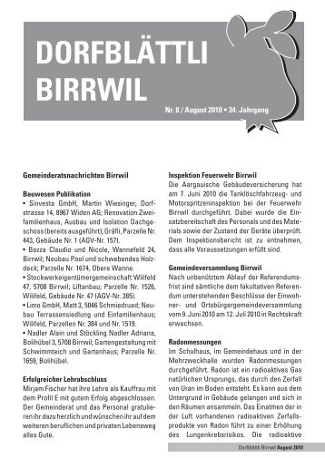 DORFBLÄTTLI BIRRWIL