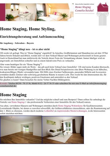 Home Staging, Home Styling, Home Staging - Immobilien Lipert