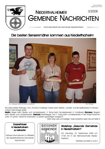 Ausgabe 3.2008 - Gemeinde Niederthalheim, Oberösterreich