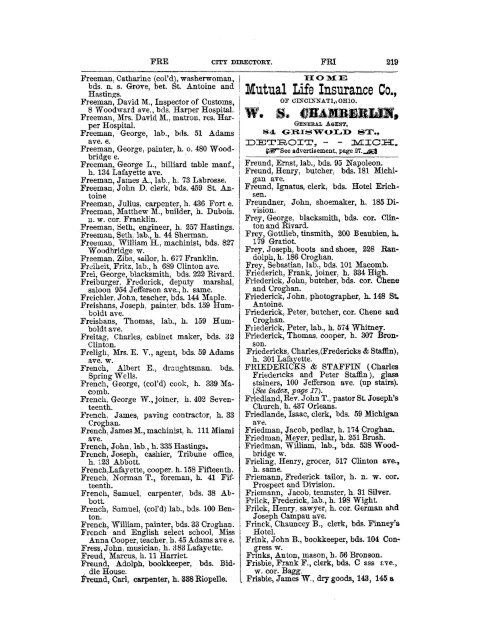 Detroit R L Polk City Directory 1870 - JewishGen KehilaLinks