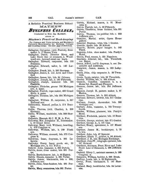 Detroit R L Polk City Directory 1870 - JewishGen KehilaLinks