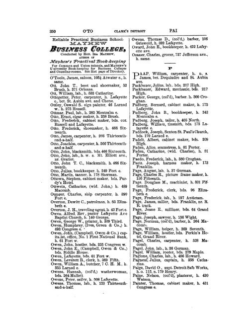 Detroit R L Polk City Directory 1870 - JewishGen KehilaLinks