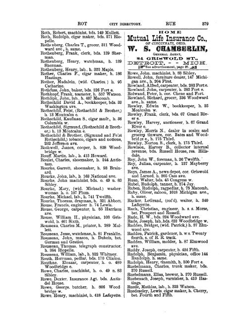 Detroit R L Polk City Directory 1870 - JewishGen KehilaLinks