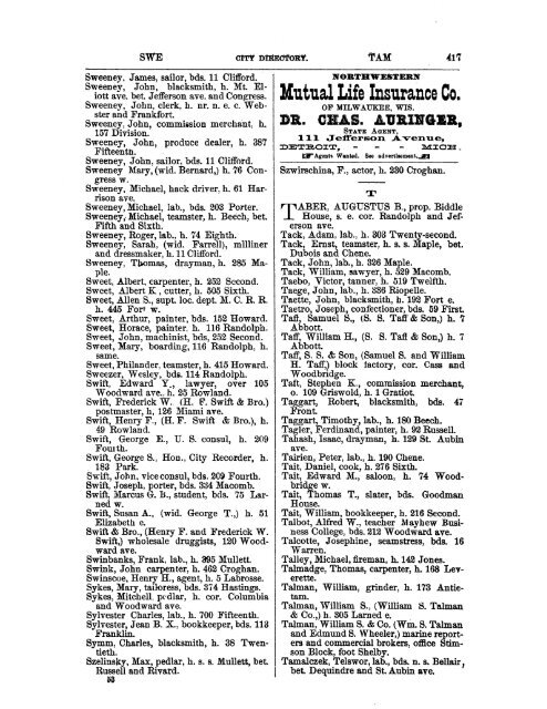 Detroit R L Polk City Directory 1870 - JewishGen KehilaLinks