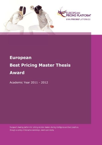 European Best Pricing Master Thesis Award