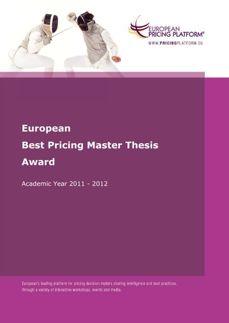 European Best Pricing Master Thesis Award