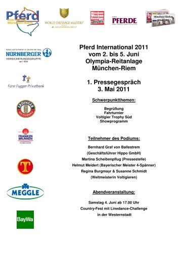 Pressemappe 1.PK Pferd International 2011