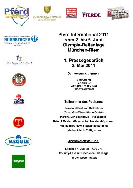 Pressemappe 1.PK Pferd International 2011