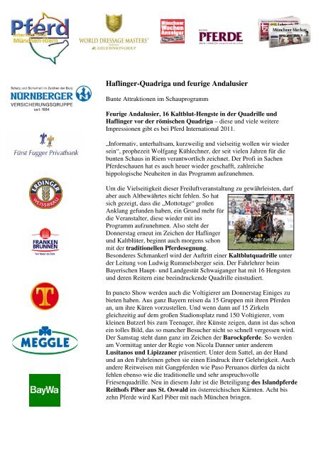 Pressemappe 1.PK Pferd International 2011