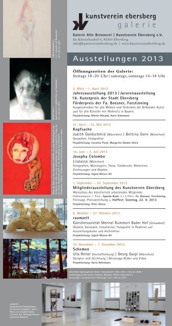 Download Jahresprogramm 2013 - Kunstverein Ebersberg eV