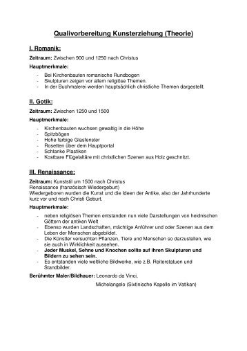 Qualivorbereitung Kunsterziehung (Theorie) - Mittelschule Buchloe