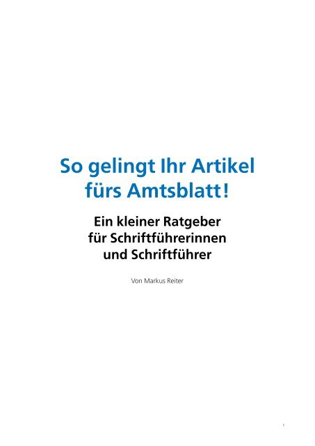 So gelingt Ihr Artikel fürs Amtsblatt! - Stadt Gernsbach