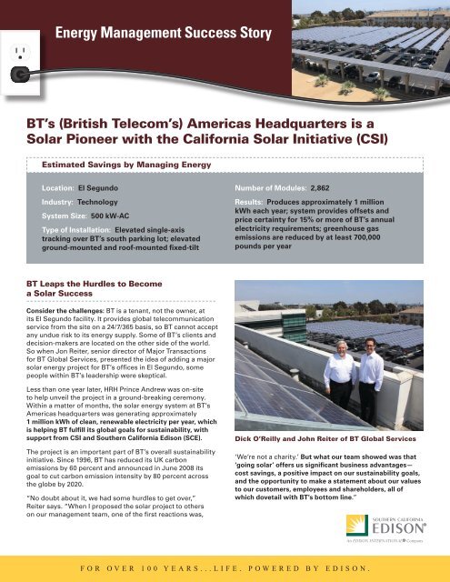 Energy Management Success Story - Southern California Edison