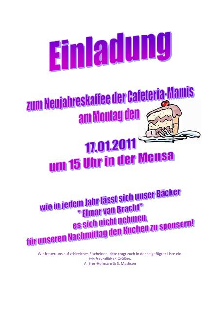 Wir Freuen Uns Auf Ihr Kommen Groß Oder Klein Wir freuen uns auf zahlreiches Erscheinen, bitte tragt euch in der