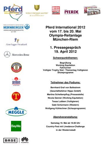 Pferd International 2012 vom 17. bis 20. Mai Olympia-Reitanlage ...