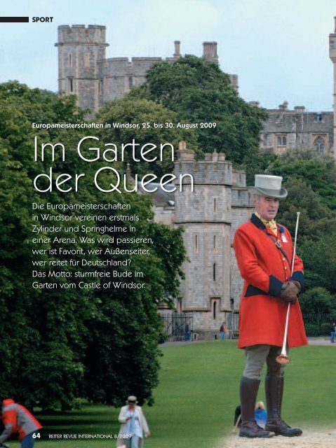 Im Garten der Queen EM in Windsor 2010 Alltech