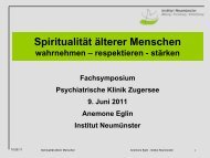 Spiritualität älterer Menschen - wahrnehmen - respektieren