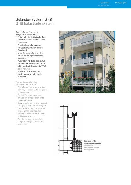 Balkone und Geländer Balconies and Balustrades - Schüco