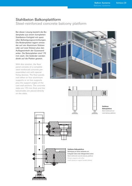 Balkone und Geländer Balconies and Balustrades - Schüco