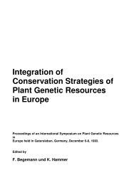 Integration of Conservation Strategies of Plant Genetic ... - Genres