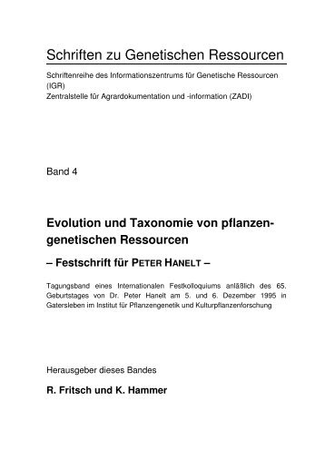 Festschrift für PETER HANELT - Genres