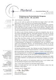 Einladung zum Eucharistischen Kongress in Köln vom 05. – 09. Juni ...