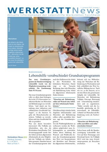 WERKSTATTNews - Lebenshilfe Werkstätten Forchheim ...
