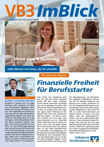 Finanzielle Freiheit für Berufsstarter - Volksbank Dreiländereck eG