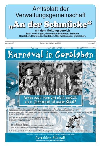 Karneval in Gorsleben - Verwaltungsgemeinschaft "An der Schmücke"