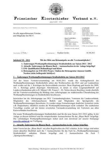 Friesischer Klootschießer Verband e.V. - Kreisverband Aurich