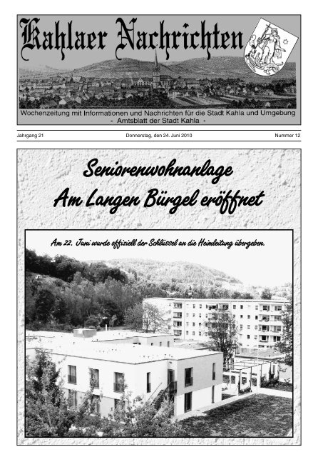 Seniorenwohnanlage Am Langen Burgel Eroffnet Kahla