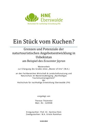 Grenzen und Potenziale der naturtouristischen ...