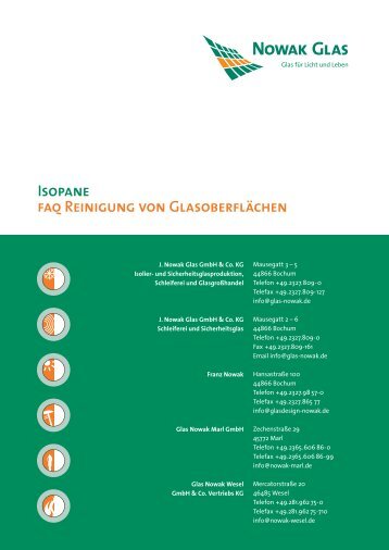 Isopane faq Reinigung von Glasoberflächen - Nowak Glas