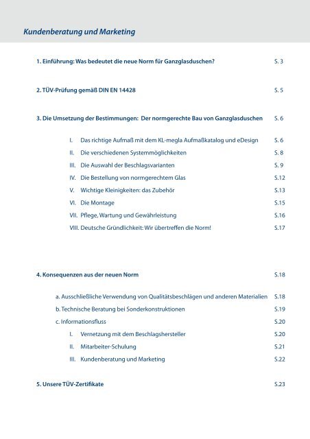 Alle Duschsysteme zertifiziert nach DIN EN14428 - Glas Nagel