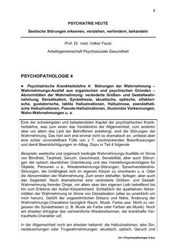 Psychopathologie 4 - Arbeitsgemeinschaft Psychosoziale Gesundheit